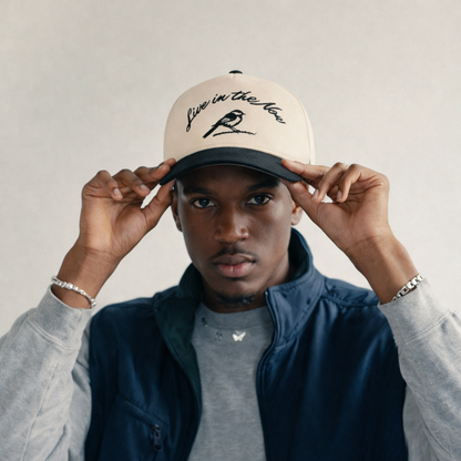‘Live in the Now’ Embroidered Snapback Cap